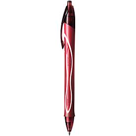 Bic Gelpen  Gel-ocity Quick Dry, drukmechanisme, rubberen houder, lijndikte 0,3 mm, 12 stuks, schrijfkleur rood