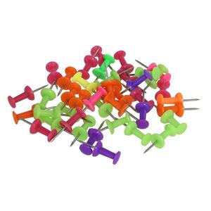 Gerimport Punaises/pushpins - 40x - fluor gekleurd - voor prikbord/memobord -