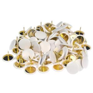 Kangaro Prikbord punaises - set 240x stuks - wit - metaal/plastic - kantoor artikelen - platte kop -