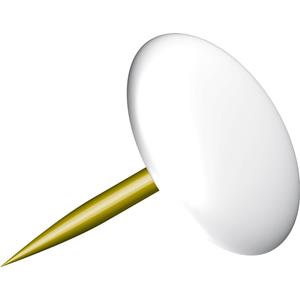 Kangaro Punaises plat - set 200x - wit - voor prikbord -