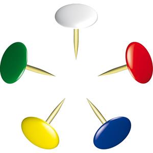 Alco Punaises plat - set 200x - gekleurd - voor prikbord -
