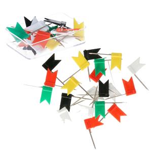 Out of the blue Punaise vlaggetjes - 40x - voor prikbord/memobord/wereldkaart - gekleurd -