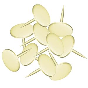 Alco Prikbord punaises - set 600x stuks - goud - metaal - kantoor artikelen - platte kop -