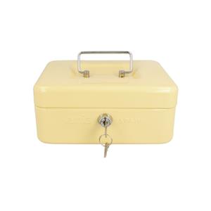 AMIG Geldkistje met 2 sleutels - beige - staal - muntbakje - 15 x 11 x 7 cm - inbraakbeveiliging -
