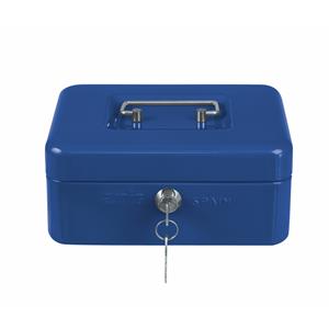 AMIG Geldkistje met 2 sleutels - blauw - staal - muntbakje - 15 x 11 x 7 cm - inbraakbeveiliging -