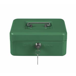 AMIG Geldkistje met 2 sleutels - groen - staal - muntbakje - 15 x 11 x 7 cm - inbraakbeveiliging -