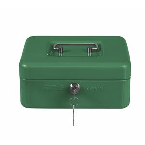 AMIG Geldkistje met 2 sleutels - groen - staal - muntbakje - 20 x 16 x 7 cm - inbraakbeveiliging -
