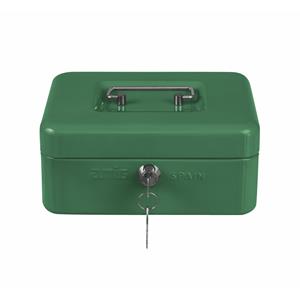 AMIG Geldkistje met 2 sleutels - groen - staal - muntbakje - 20 x 16 x 9 cm - inbraakbeveiliging -