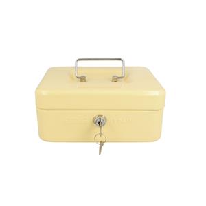 AMIG Geldkistje met 2 sleutels - beige - staal - muntbakje - 25 x 18 x 9 cm - inbraakbeveiliging -