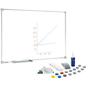 Maul whiteboard 2000 + 31 delige accessoireset, aluminium zilver