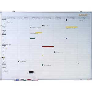 Eurokraft basic Weekplanner, neutraal, met 7-dagen-indeling, b x h = 1200 x 900 mm