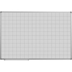 Eurokraft basic Geruit wandbord, wit gelakt, b x h = 900 x 600 mm, raster 10 x 10 / 50 x 50 mm