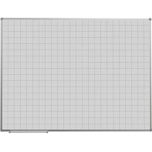 Eurokraft basic Geruit wandbord, wit gelakt, b x h = 1200 x 900 mm, raster 10 x 10 / 50 x 50 mm