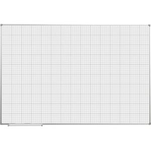 Eurokraft basic Geruit wandbord, wit gelakt, b x h = 1500 x 1000 mm, raster 20 x 20 / 100 x 100 mm