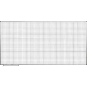 Eurokraft basic Geruit wandbord, wit gelakt, b x h = 2000 x 1000 mm, raster 20 x 20 / 100 x 100 mm