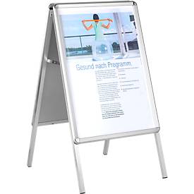 Stoepbord - B 639 x D 700 x H 1120 mm - voor A1- formaat - aan beide zijden te gebruiken - anti-reflectiefolie - weerbestendig (geleverd zonder poster)