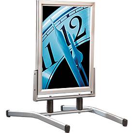 Stoepbord SwingMaster - aluminium geëloxeerd - B 728 x H 1150 mm - voor A1-formaat – weerbestendig - zilverkleur