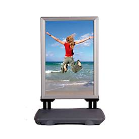 Stoepboard WindPro - aluminium - B 900 x H 1513 mm - voor  A0 - zilverkleurig
