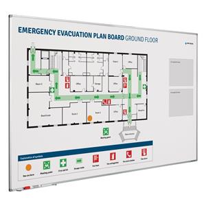 Smit Visual Whiteboard Evacuatie verbeterbord - 90x180 cm
