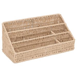 5five Bureau organizer - naturel koord - metaal/touw - L33 x B14 x H15 cm - pennenbak met vakjes -