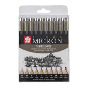Bruynzeel Sakura Pigma Micron fineliners - 10 stuks