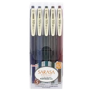 Zebra Sarasa Vintage Color - gelpennen - 5 stuks