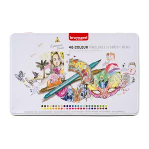 Bruynzeel Creatives - fineliners/brush pens - 48 stuks