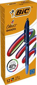 Bic Colours Smooth Drop 4-kleurenbalpen, medium