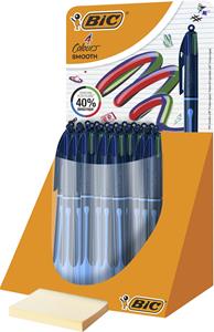 Bic Colours Smooth Drop 4-kleurenbalpen, medium, display van 30 stuks