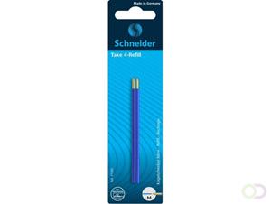 Schneider balpenvulling Take 4, blauw, etui van 2 stuks