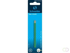 Schneider balpenvulling Take 4, groen, etui van 2 stuks