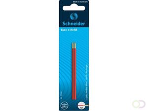 Schneider balpenvulling Take 4, rood, etui van 2 stuks