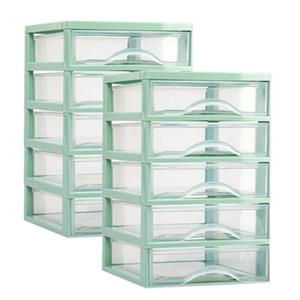 PlasticForte Ladeblokje/bureau organizer 2x lades - mintgroen/transparant - L18 x B21 x H28 cm - plastic -