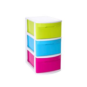 PlasticForte Ladeblok/bureau organizer met 3x lades multi-color/wit L39 x B28.5 x H58.5 cm -