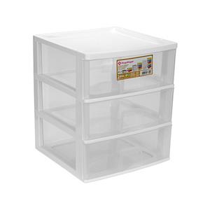 Hega Hogar Ladeblokje - 3x lades - wit - kunststof - x x cm - ladekastje -