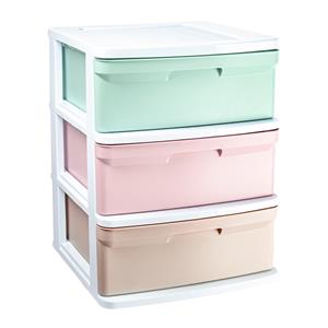 PlasticForte Ladeblokje/bureau organizer met 3x lades - gekleurd - L39 x B40 x H49 cm - plastic -