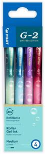 Pilot roller G-2 Bubble, medium, geassorteerde kleuren, etui van 4 stuks