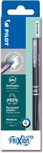 Pilot FriXion Ball Plus roller, medium, zwart en blauw, etui van 4 stuks