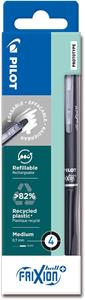 Pilot FriXion Ball Plus roller, medium, zwart, etui van 4 stuks