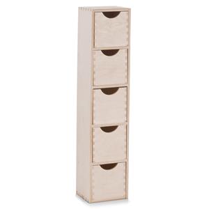 Zeller Kantoor organizer ladeblok - 5 lades - 12 x 13 x 60 cm - hout -