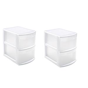 Merkloos PlasticForte Ladeblok - Set van 2x stuks - 2 lades - bureau organizer - x 29 x cm -