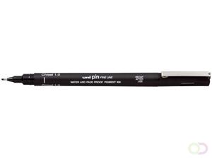 Uni-ball Uni Pin fineliner, schuine punt, 2,0 mm, zwart