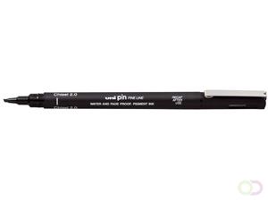 Uni-ball Uni Pin fineliner, schuine punt, 3,0 mm, zwart