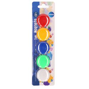 Merkloos 5x stuks gekleurde magneten van 35 mm -