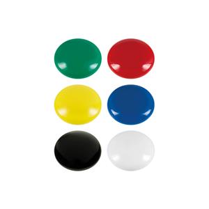 Merkloos 6x Ronde koelkast/whiteboard magneten 25 mm gekleurd -