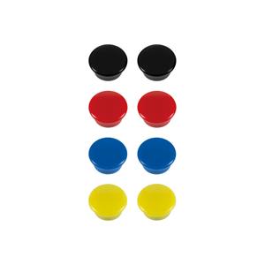 Merkloos 8x Ronde koelkast/whiteboard magneten 15 mm gekleurd -