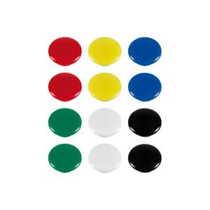 Merkloos 12x Ronde koelkast/whiteboard magneten 20 mm gekleurd -