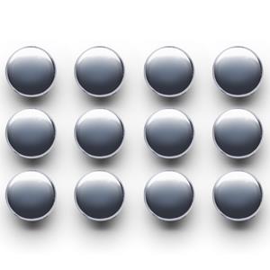 Zeller Whiteboard/koelkast magneten - 12x - zilver - kunststof - 2 cm -