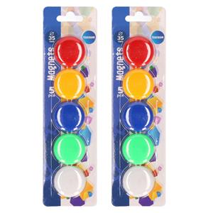 Merkloos 10x stuks gekleurde magneten van 35 mm -