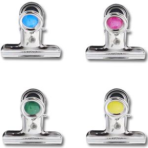 Zeller 4x Magnetische clips/klemmen metaal 4 x 3,5 cm -